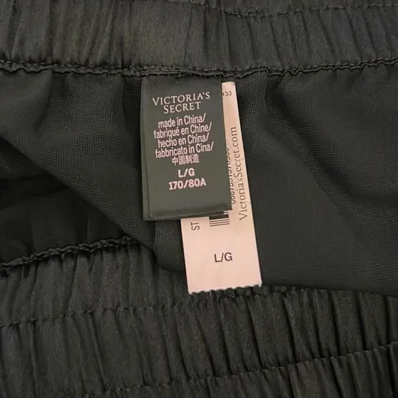 Victoria’s Secret Velvet Polka dots Mesh Wide Leg Pants Black Large - Picture 4 of 4